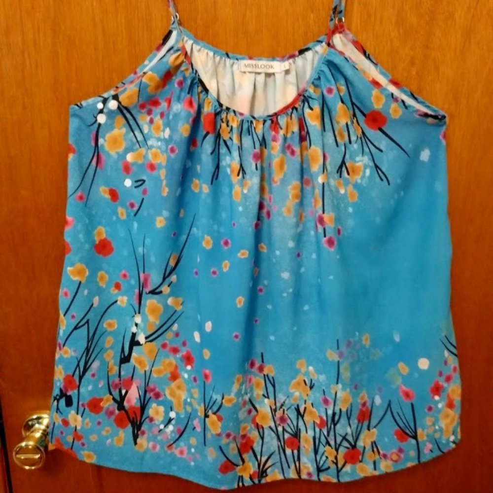 NEW! Misslook Floral Spaghetti Strap Tank Size L